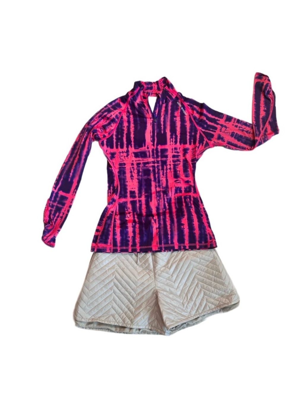 UNDER ARMOUR ~ Pink and Purple Tie-Dye Athletic Top size SP
